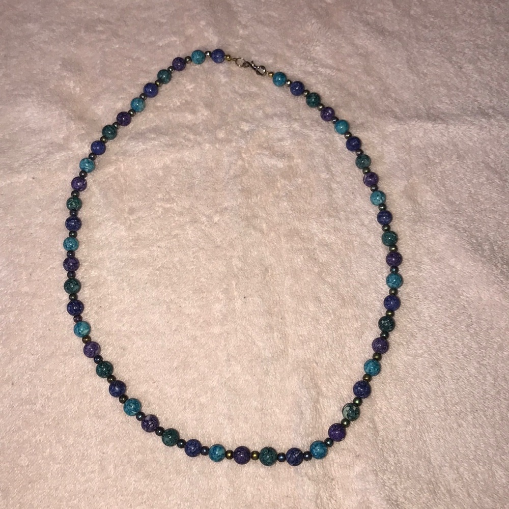 Beaded purple and blue necklace
